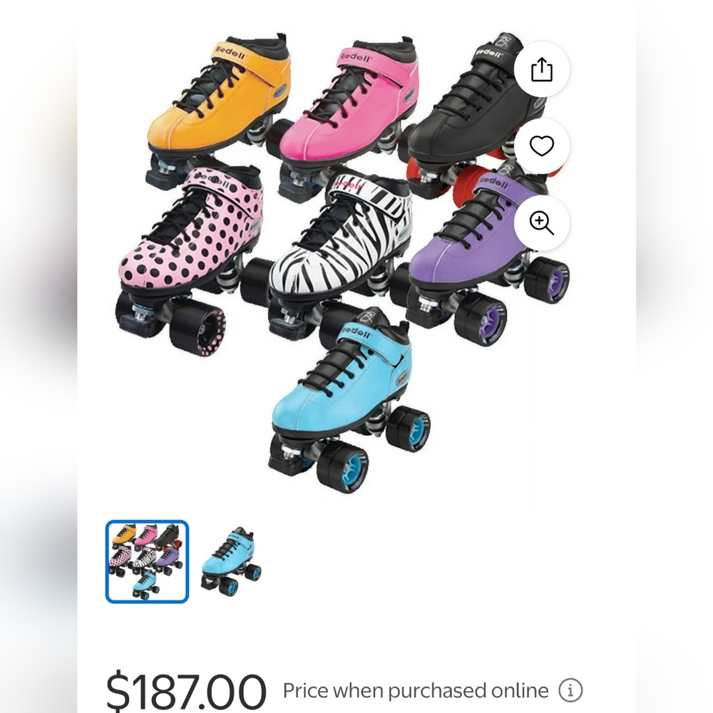 Riedell Black/Pink Roller Skates Women's Size 6 - Picture 3 of 6